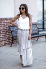 Load image into Gallery viewer, Asymmetrical Tiered Midi Skirt