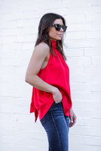 Load image into Gallery viewer, Red Satin Halter Top
