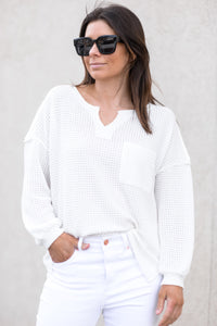 Ivory L/S Top V-neck