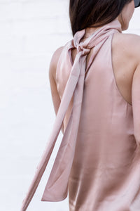 Champagne Satin Halter Top