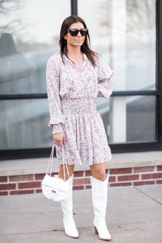 Pink Fleur Print Dress