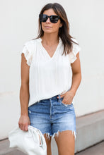 Load image into Gallery viewer, Split Ruffled Neck Top