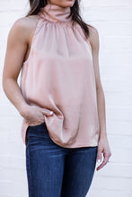 Load image into Gallery viewer, Champagne Satin Halter Top