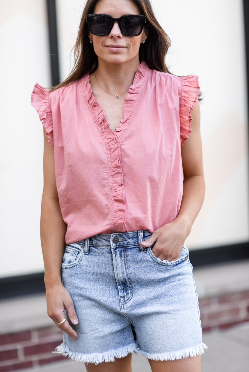 Sleeveless ruffle top