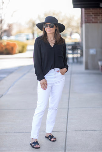 Straw Boater - Black