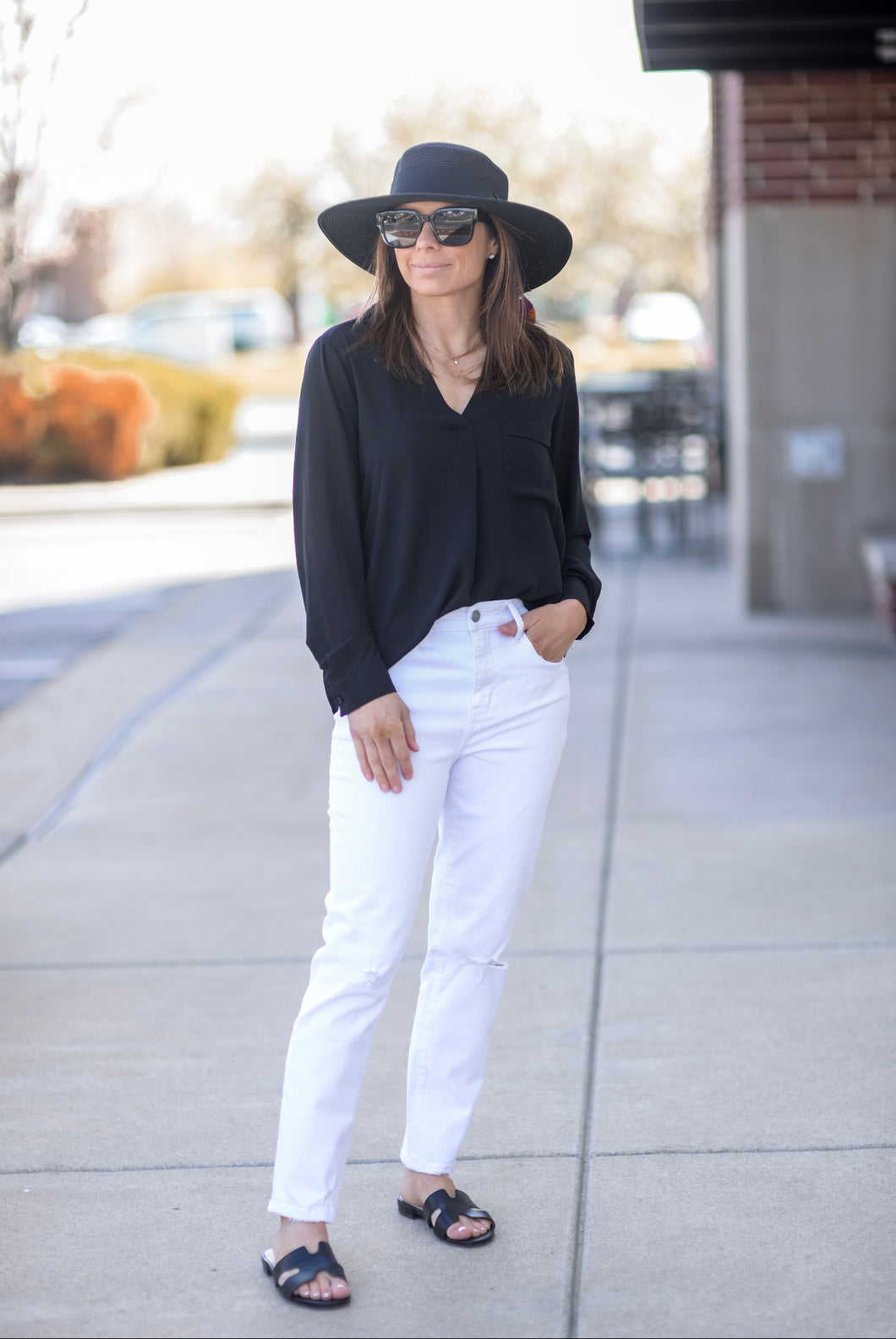 Straw Boater - Black