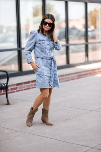 Denim Dress L/S Button