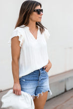 Load image into Gallery viewer, Split Ruffled Neck Top